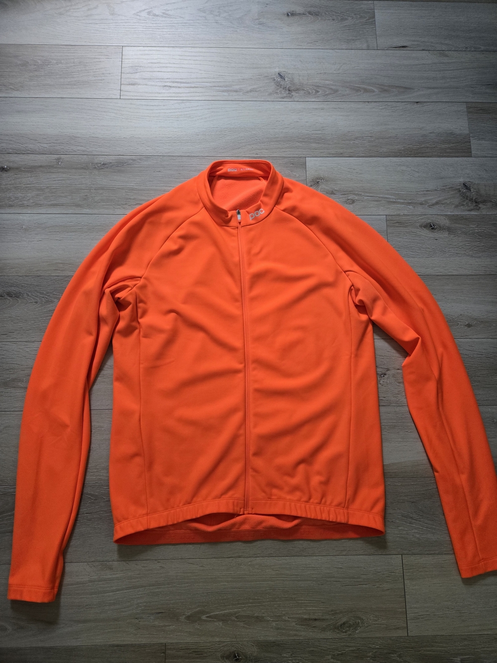 Men's High-Visibility Orange Full-Zip Bike Long Sleeve